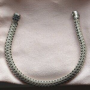 John Hardy silver icon woven bracelet with black sapphires